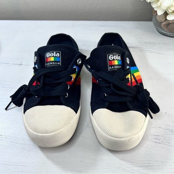 Gola Classics Women's Coaster Rainbow Mule Plimsolls, Rainbow and Black, Size 7 - Picture 2 of 9